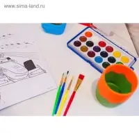 Кисти для рисования, синтетика, 6 штук, &laquo;Радуга&raquo;, круглые, плоские
