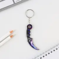 Брелок для ключей деревянный "Керамбит", космос, 2,5 х 7 см