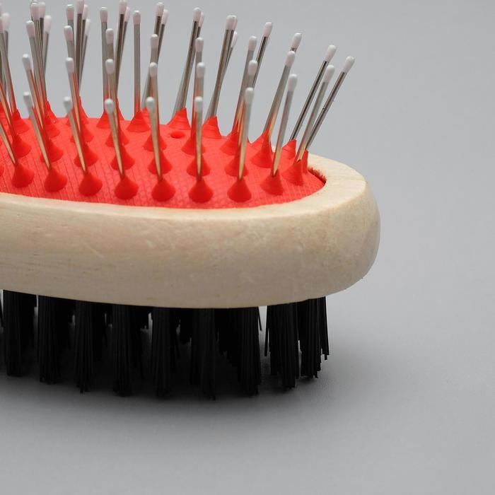 Двусторонняя щётка-расческа с деревянной ручкой малая, 5 х 17 см Двусторонняя щётка-расческа с деревянной ручкой малая, 5 х 17 см