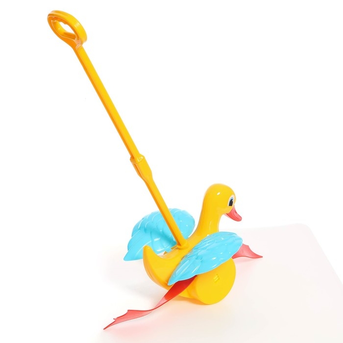 Каталка с ручкой «Утёнок Кряк», со звуковым устройством, МИКС Каталка с ручкой «Утёнок Кряк», со звуковым устройством, МИКС