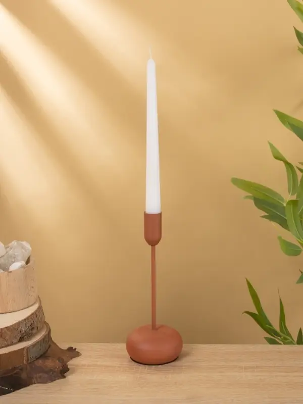 Подсвечник на 1 свечу текстурный  Подсвечник на 1 свечу текстурный "Терракотовый" 8х8х20 см