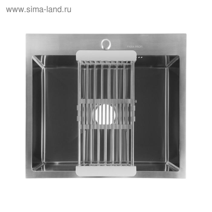 Мойка FABIA PROFI, 60х50 см, врезная, S = 3,0 и 0,8 мм, сифон с переливом + корзина Мойка FABIA PROFI, 60х50 см, врезная, S = 3,0 и 0,8 мм, сифон с переливом + корзина