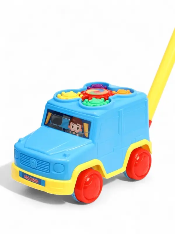 Каталка на палочке  Каталка на палочке "Машинка" с шестеренками