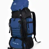 Рюкзак туристический, 90 литров, 6 наружных карманов, шнуровка, синий