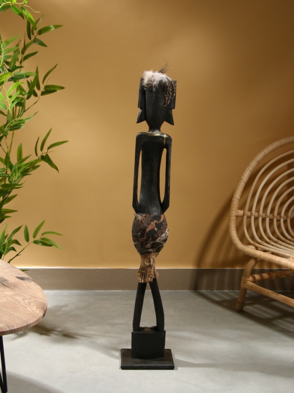 Сувенир интерьерный Сувенир интерьерный "Абориген" 19х14х100 см, дерево, цв. чёрный