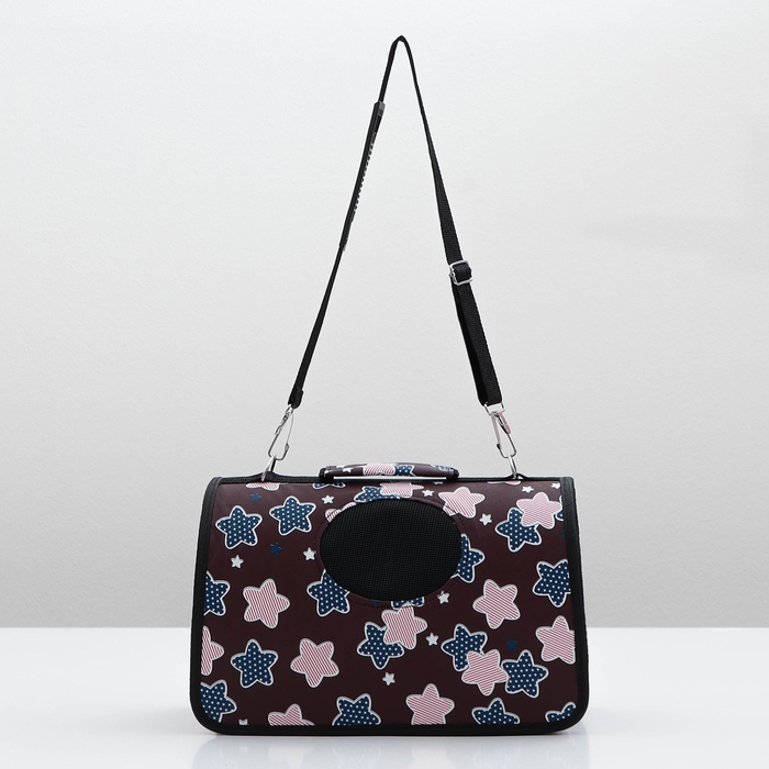 Сумка-переноска для животных  Сумка-переноска для животных "Star", размер S, 37,5 х 17 х 22 см, бордо