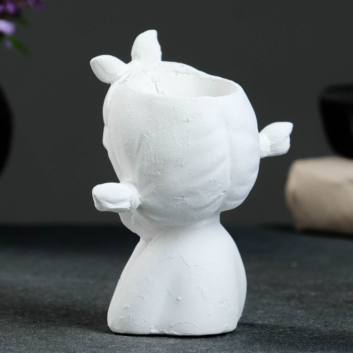 Кашпо - органайзер  Кашпо - органайзер "Спящая девочка" белая, 7,5х12,510,5см