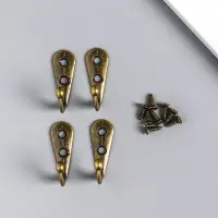 Крючок для ключниц декоративный &laquo;Простой&raquo;, под бронзу, (набор 4 шт.), 3&times;1.8 см