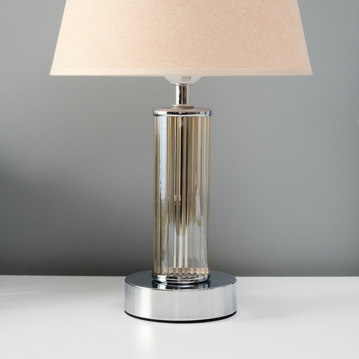 Лампа настольная Лампа настольная "Арабеска" 1х40Вт Е27 хром/бежевый 22х22х36см