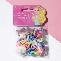 Набор детских украшений &laquo;Выбражулька. Сказка&raquo;, 5 предметов: цепочка единорог, 3 пары клипс, брелок мишка