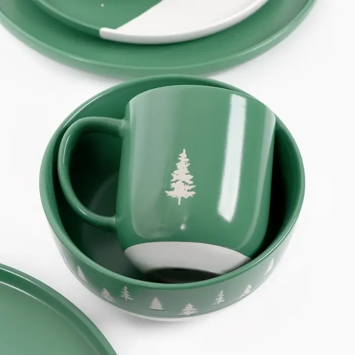 Тарелка новогодняя суповая &laquo;Зимний лес&raquo;, 15&times;7 см, 700 мл, ручная работа