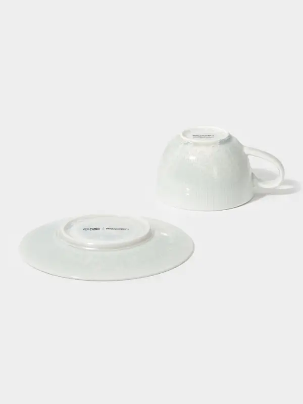 Чайная пара Magistro Willow, 2 предмета: блюдце 15.5&times;2.1 см, чашка 220 мл, фарфор, голубая