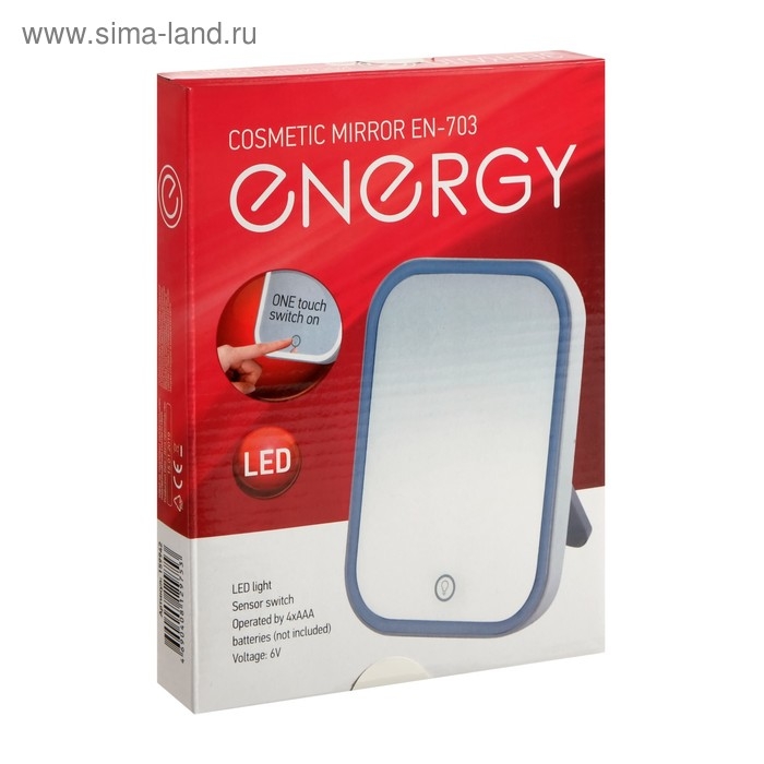 Зеркало ENERGY EN-703, LED подсветка регулируемая, 14 х 19 см, 4хААА Зеркало ENERGY EN-703, LED подсветка регулируемая, 14 х 19 см, 4хААА