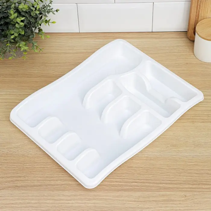 Лоток для столовых приборов в ящик BEROSSI Magic, 6 секций, 38&times;29&times;5 см, пластик, белый