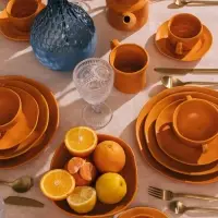 Блюдо сервировочное Magistro Potter, 33&times;22.8&times;2.5, фарфор, овальное, оранжевое
