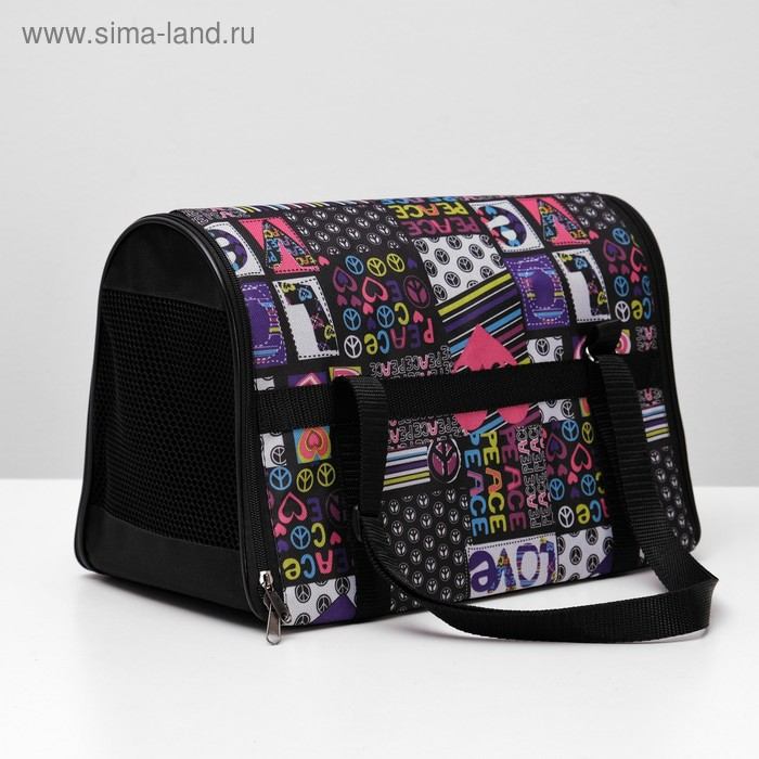 Сумка - переноска для животных, раскладная, нейлон, 39 х 23 х 25 см, микс расцветок Сумка - переноска для животных, раскладная, нейлон, 39 х 23 х 25 см, микс расцветок
