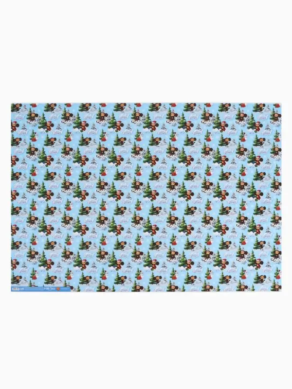 Бумага упаковочная глянцевая &laquo;С Новым годом&raquo;, 70&times;100 см, Чебурашка