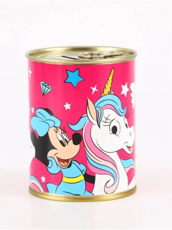 Копилка металлическая, 9.5 см &times; 7.5 см &times; 7.5 см, Минни Маус