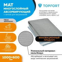 Мат многослойный абсорбирующий Topfort с сеткой для загрязнений 1000x600 мм