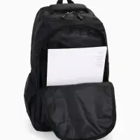 Рюкзак школьный на молнии, с карманами, однотонный, размер 31&times;14&times;47 см, чёрный/зелёный