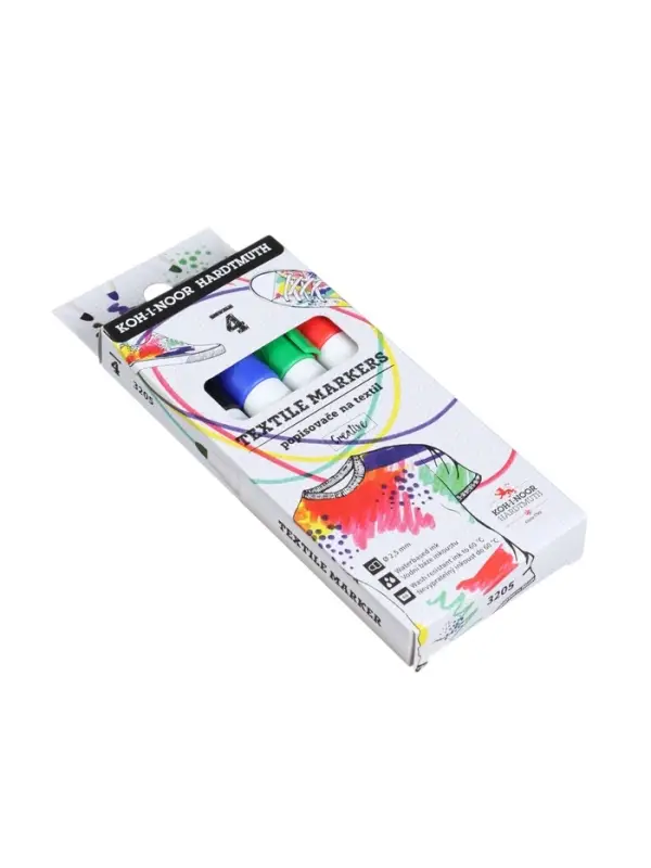 Набор маркеров для ткани 3205, круглых 2,5мм, 4цв: красн/син/зел/черн Набор маркеров для ткани 3205, круглых 2,5мм, 4цв: красн/син/зел/черн