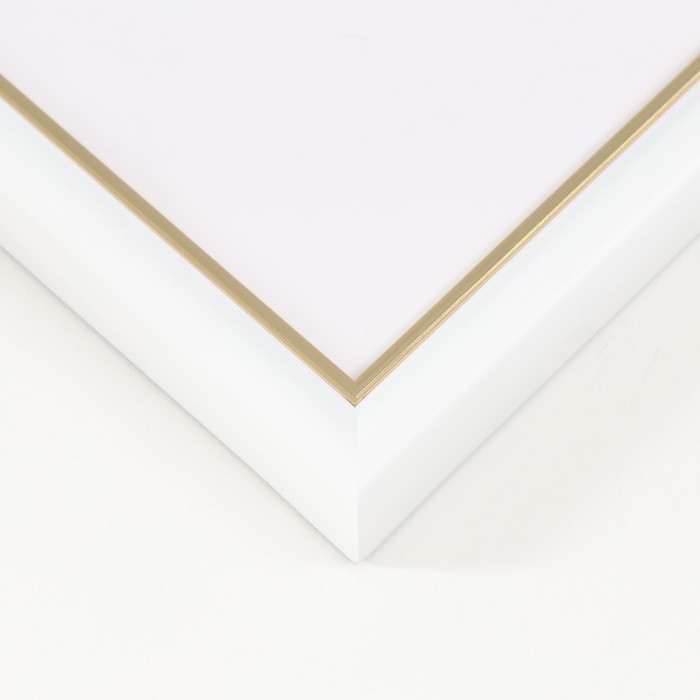 Фоторамка пластик Фоторамка пластик "МИРАМ" 25х25 см, 636461-11, белый с золотом (пластиковый экран)