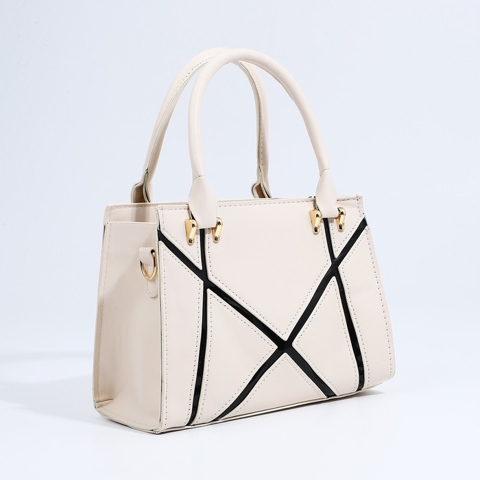 Сумка женская тоут на молнии, цвет белый