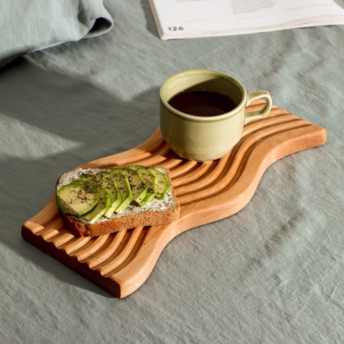 Доска разделочная для подачи и сервировки Adelica «Волна», 31×15×1,8 см, берёза Доска разделочная для подачи и сервировки Adelica «Волна», 31×15×1,8 см, берёза