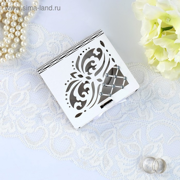 Шкатулка под кольца Шкатулка под кольца "Ажурная", белая, 10х9,5х2,6 см