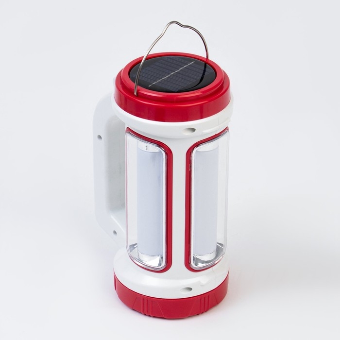 Фонарь кемпинговый аккумуляторный, 3+15 Вт, 2000 мАч, LED, USB, 5 режимов, солнечная батарея Фонарь кемпинговый аккумуляторный, 3+15 Вт, 2000 мАч, LED, USB, 5 режимов, солнечная батарея