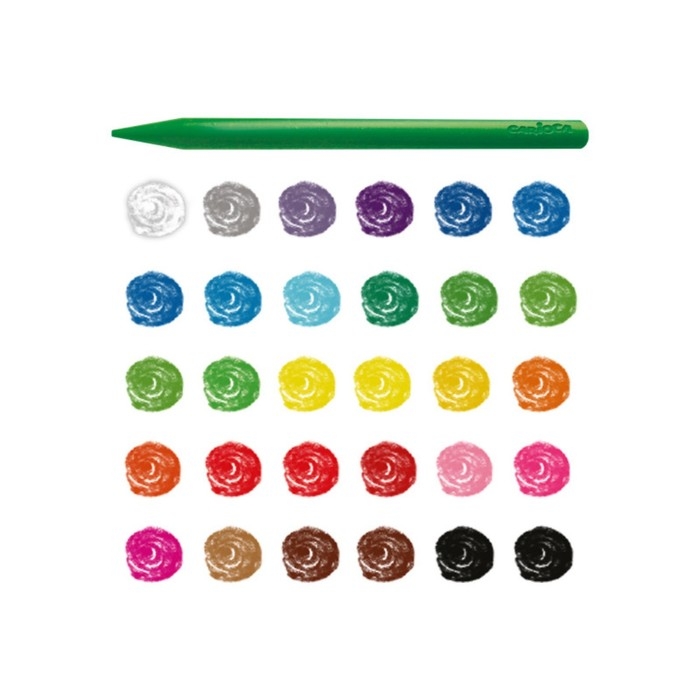 Мелки пластиковые 30 цветов, Carioca Мелки пластиковые 30 цветов, Carioca "Plastello", яркие цвета, экономичный расход, не пачкаются, круглые, в конверте