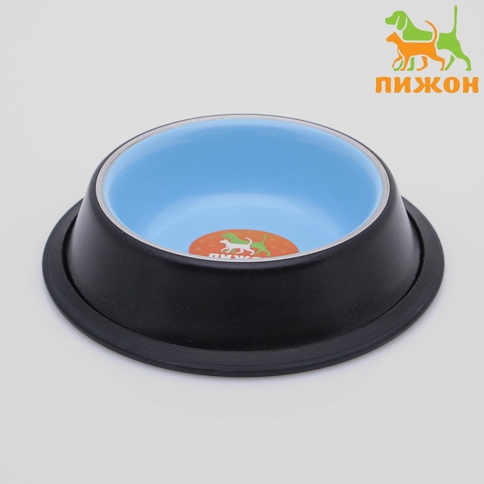 Миска с нескользящим основанием двухцветная универсальная, 225 мл, голубая Миска с нескользящим основанием двухцветная универсальная, 225 мл, голубая