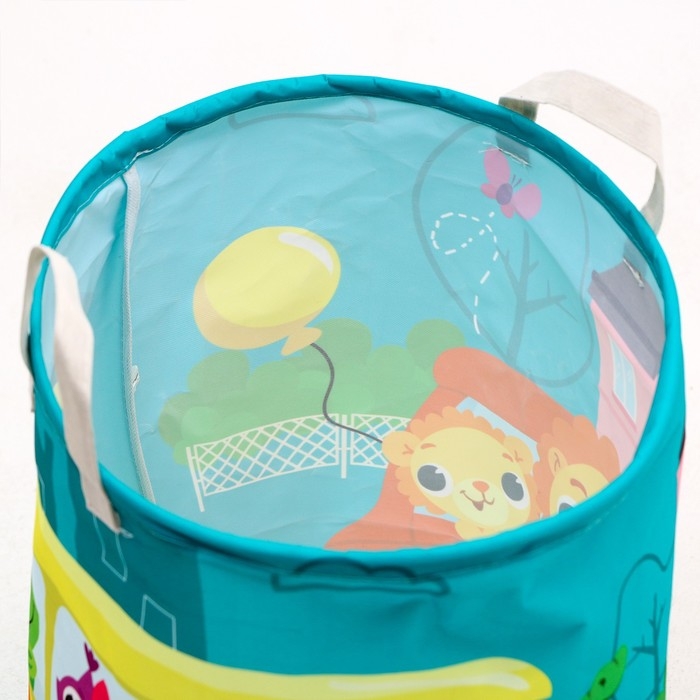 Корзина для хранения игрушек «Зверята», 50 х 40 см, синяя