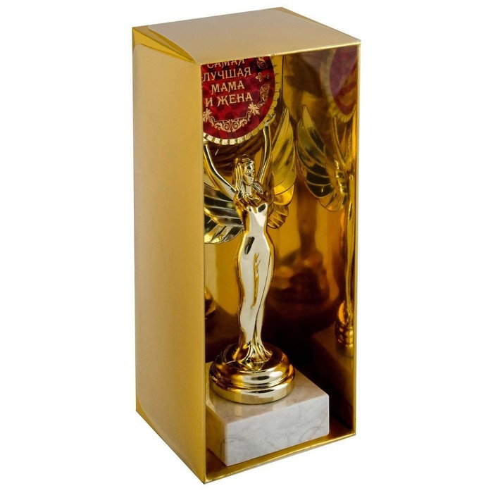 Кубок наградная фигура Ника с вкладышем «Самая лучшая мама и жена», пластик, подставка камень, золото, 18 х 7 см Кубок наградная фигура Ника с вкладышем «Самая лучшая мама и жена», пластик, подставка камень, золото, 18 х 7 см