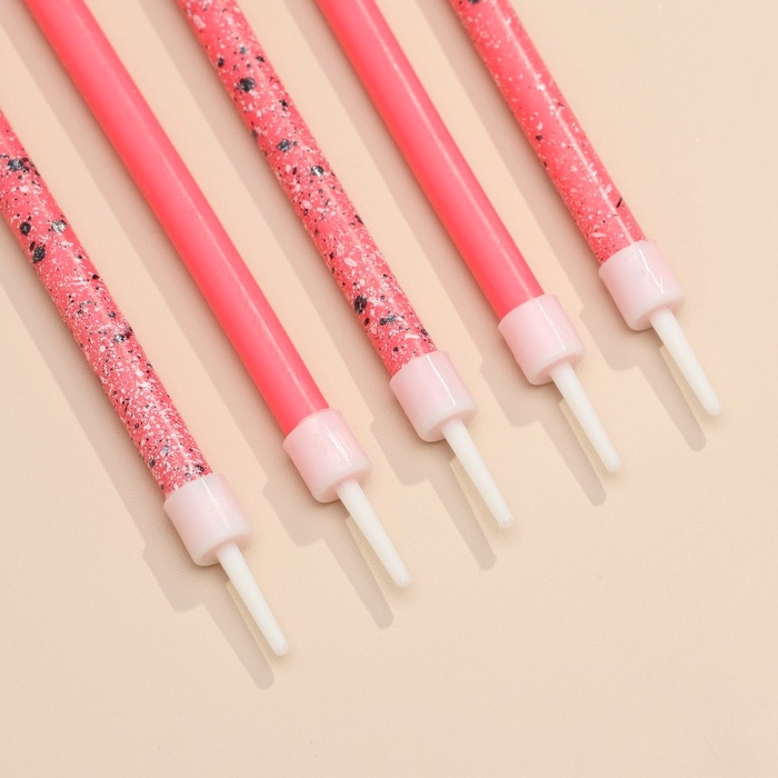 Свечи для торта Свечи для торта "Блестящая вечеринка", 6 шт, розовые, высокие