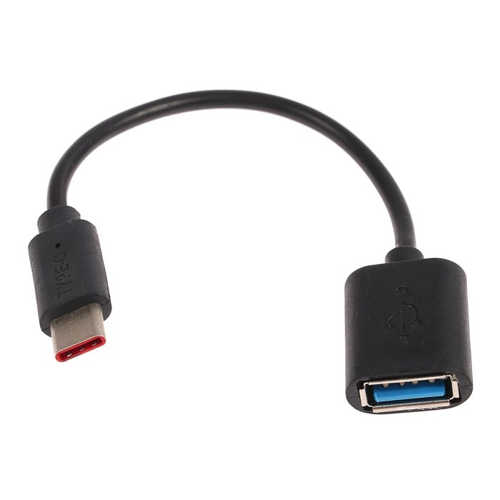 OTG кабель Luazon, Type-C - USB, 1 А, 0.14 м, чёрный OTG кабель Luazon, Type-C - USB, 1 А, 0.14 м, чёрный