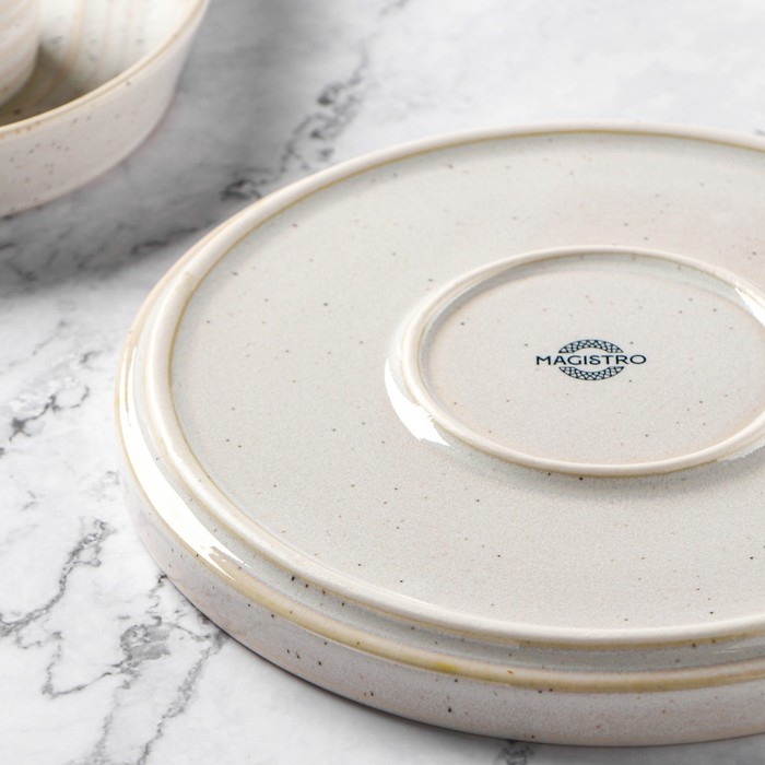 Тарелка фарфоровая десертная Magistro Urban, d=18,2 см, цвет белый Тарелка фарфоровая десертная Magistro Urban, d=18,2 см, цвет белый