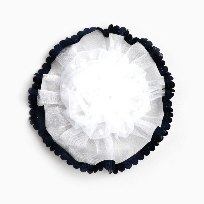 Выпускной. Бант для волос на резинке, белый, 11 см, Принцессы