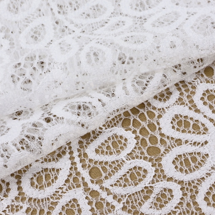 Кружевная эластичная ткань, 190 мм × 2,7 ± 0,5 м, цвет молочный