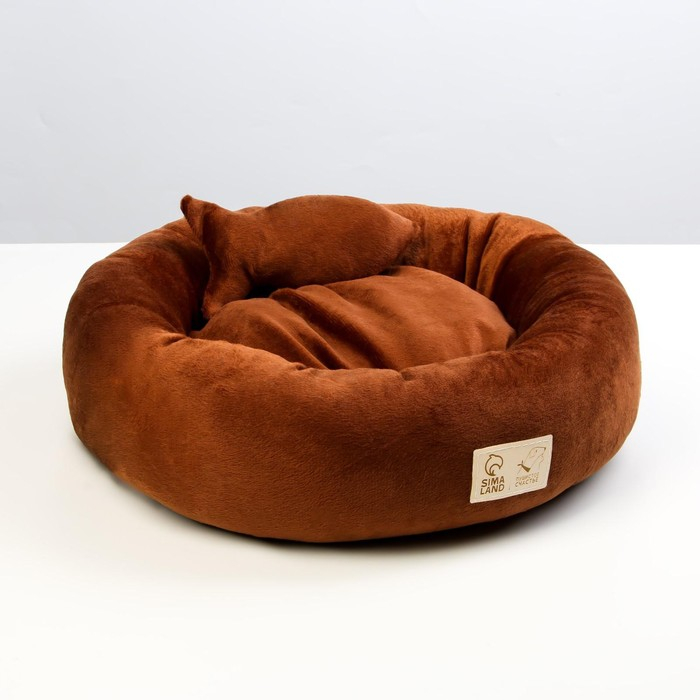 Лежанка с рыбкой, 45х35х11 см, коричневая Лежанка с рыбкой, 45х35х11 см, коричневая