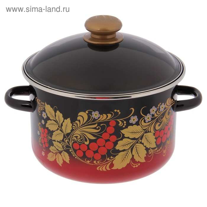 Кастрюля эмалированная «Рябинушка», 4 л, индукция