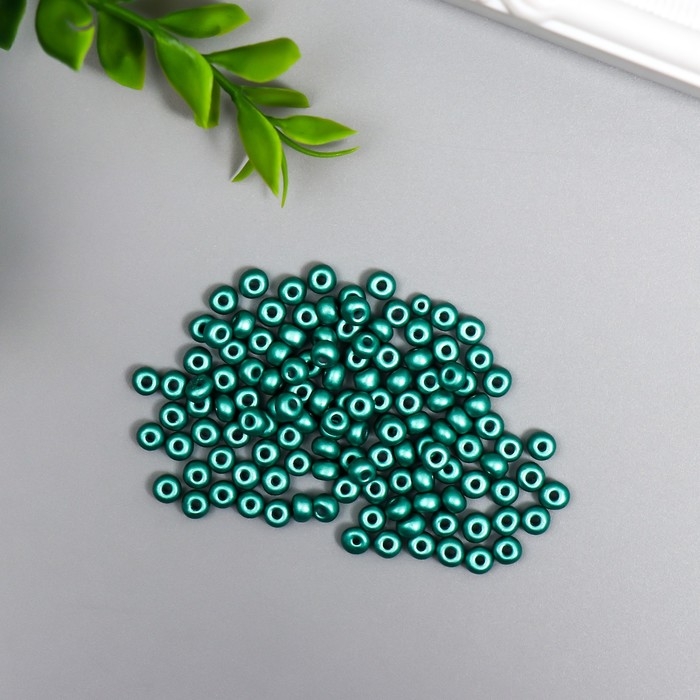 Бисер стекло 6/0  Бисер стекло 6/0 "Металлик. Тёмно-бирюзовый" 10 гр