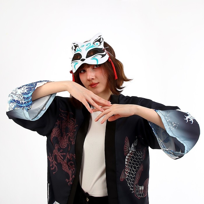 Карнавальный набор «Кицунэ: волны», р. 44–52: маска, хаори Карнавальный набор «Кицунэ: волны», р. 44–52: маска, хаори