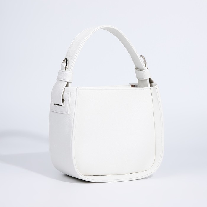 Сумка-тоут TEXTURA на молнии, маленький размер, цвет белый