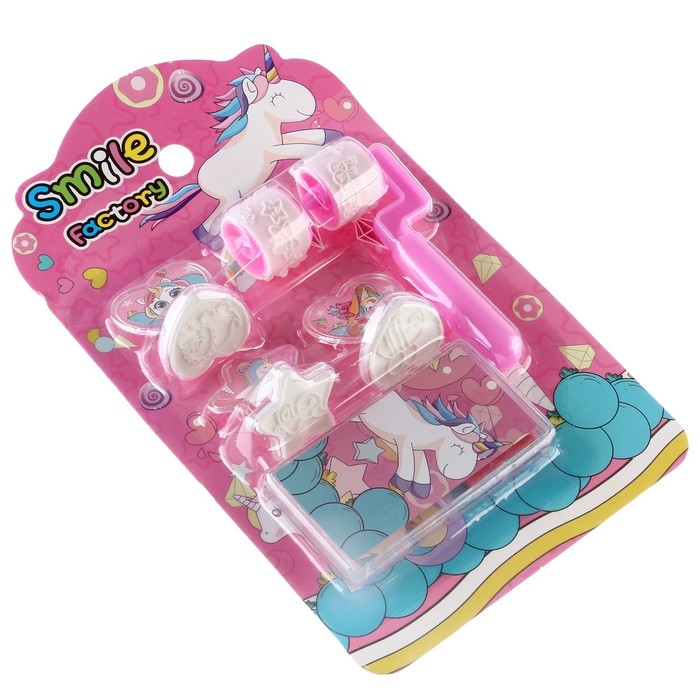 Печать цветная «Единороги», набор 3 шт., ролик-печать с 2 насадками, штемпельная подушка Печать цветная «Единороги», набор 3 шт., ролик-печать с 2 насадками, штемпельная подушка