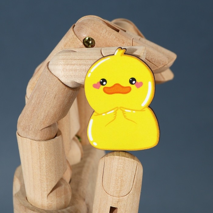 Значки деревянные, неразлучники &laquo;Крякнутые&raquo;, 2 шт., 8 х 12 см.