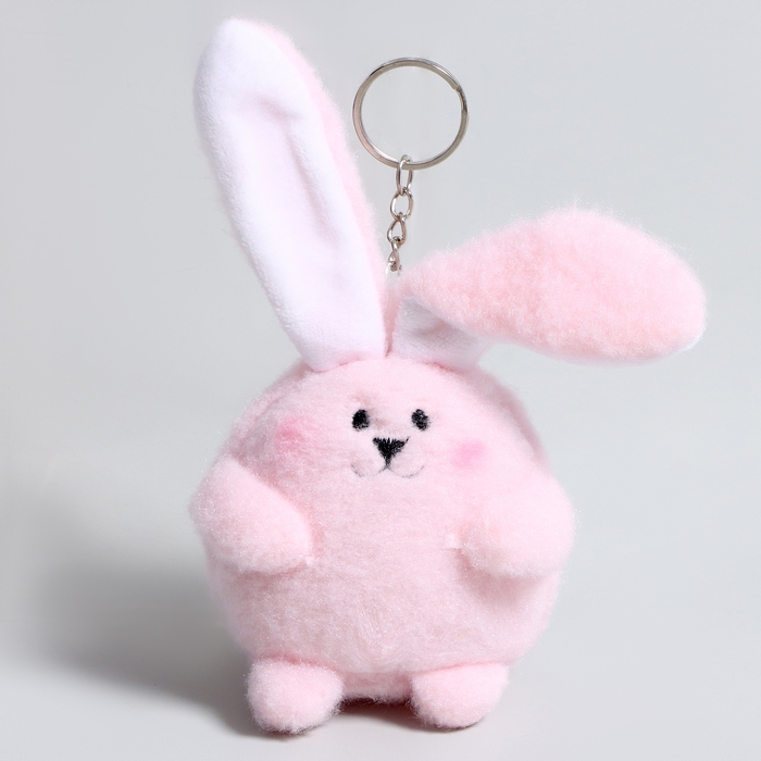 Мягкая игрушка «Зайка» на брелоке, 8 см, цвет розовый Мягкая игрушка «Зайка» на брелоке, 8 см, цвет розовый