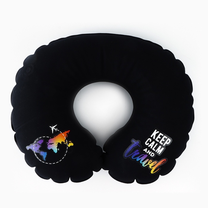 Подушка для путешествий Keep calm and travel, цвет чёрный Подушка для путешествий Keep calm and travel, цвет чёрный