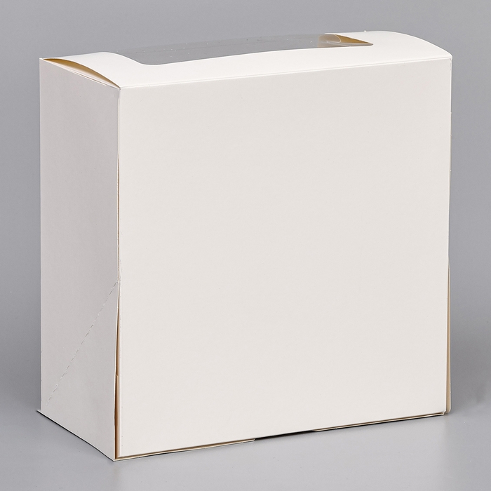 Кондитерская упаковка с окном Кондитерская упаковка с окном "Мусс", белый, 23,5 х 23,5 х 11,5 см