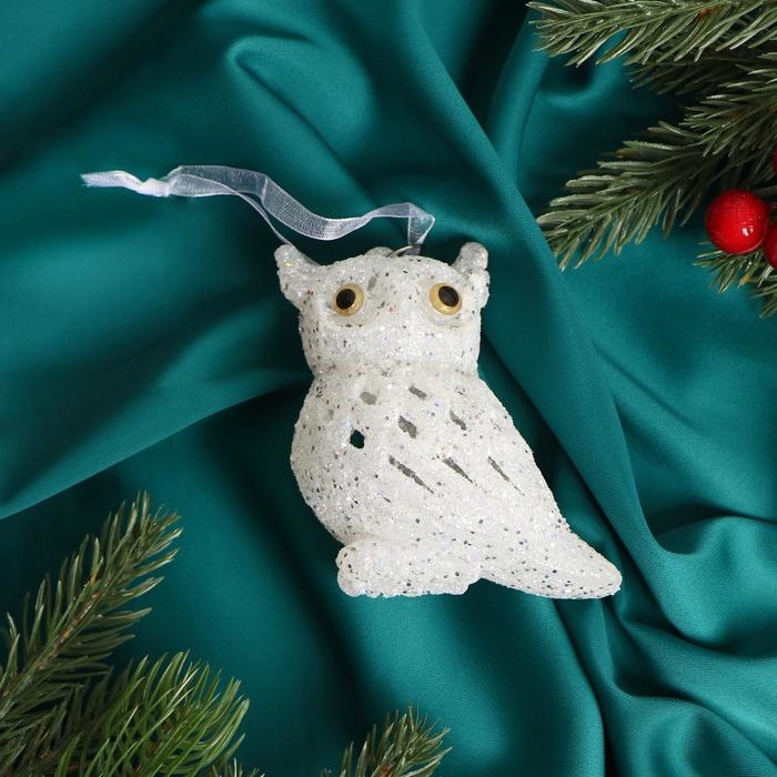 Украшение ёлочное Украшение ёлочное "Снежная сова" 6х10 см, белый